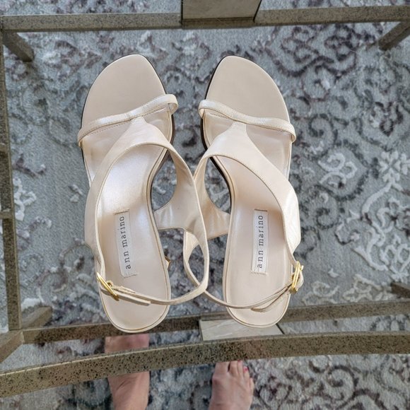 Ann Marino Ivory Sling Back Block Heel Women's Shoe Size 8 M - Picture 4 of 8